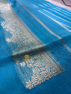 Pure Kora Silk Handloom Banarasi Saree - All Over Kadhua Meenakari Motifs