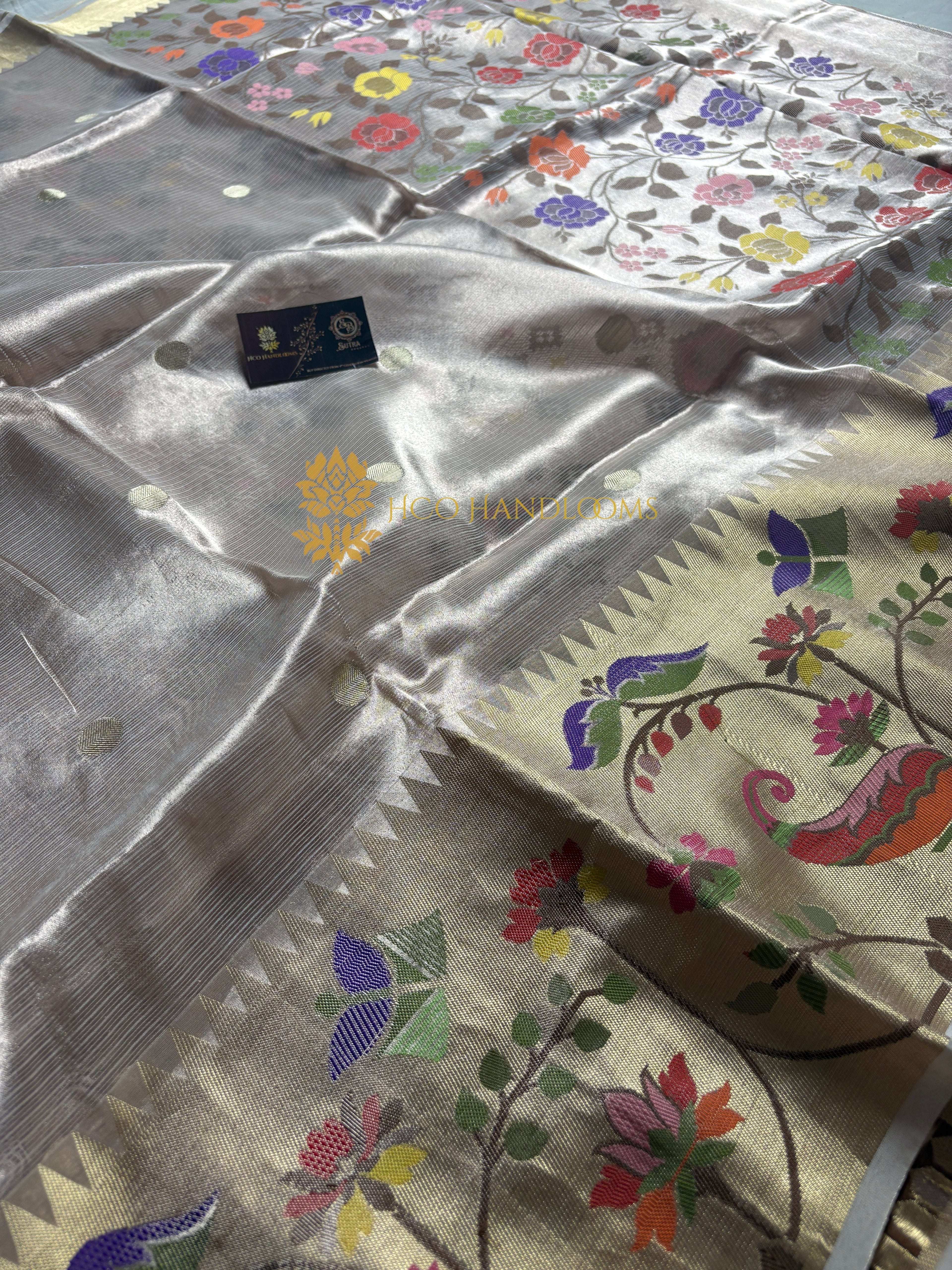 Pure Tissue Silk Handloom Meenakari Banarasi Saree