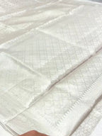 Silver Pure Molten Tissue Silk Handloom Banarasi Saree Rekha Ji Inspired