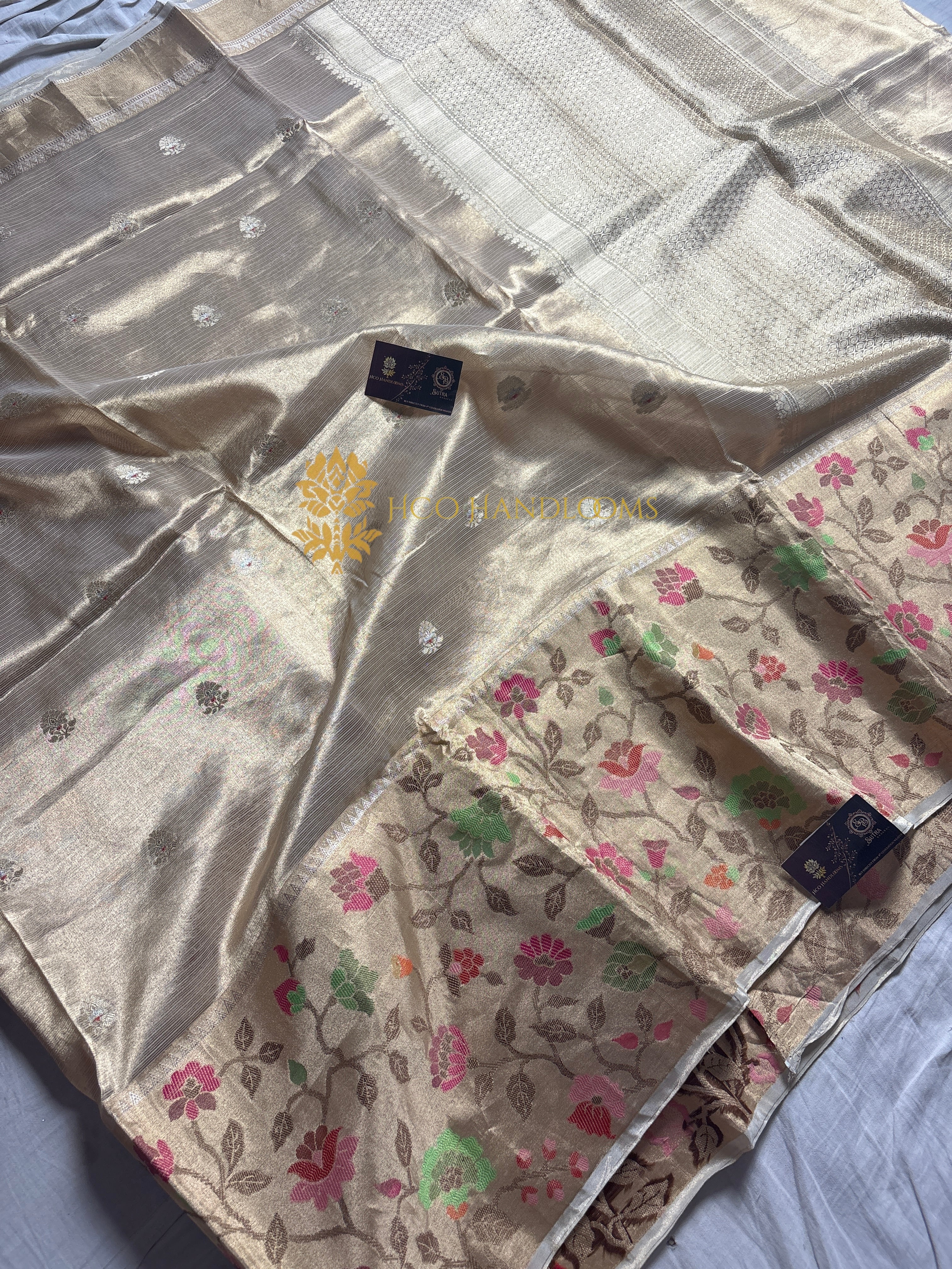 Pure Tissue Silk Handloom Meenakari Banarasi Saree