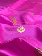 Pink Pure Mango Katan Silk Handloom Banarasi Saree - All Over Kadhua Motifs