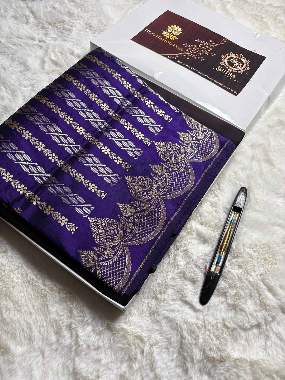 Pure Katan Silk Handloom Banarasi Saree - All Over Kadhua Jangla Work