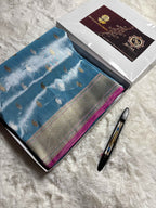 Pure Tissue Silk Handloom Banarasi Saree - All Over Kadhua Paisley Motifs