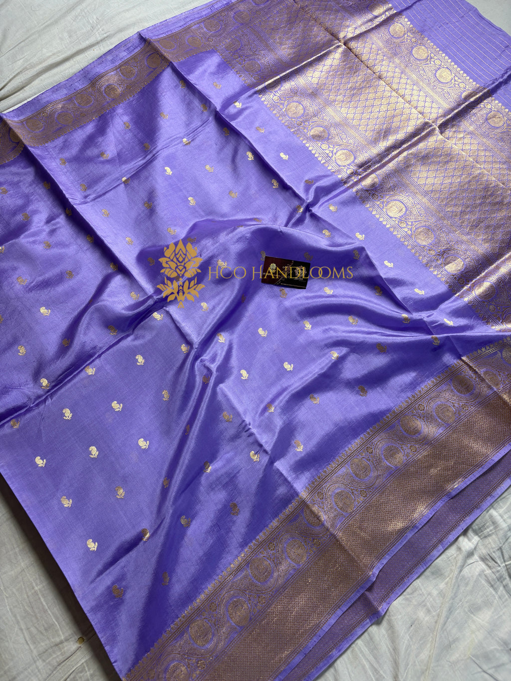 Mauve Pure Mango Katan Silk Handloom Banarasi Saree - All Over Kadhua Motifs