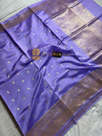 Mauve Pure Mango Katan Silk Handloom Banarasi Saree - All Over Kadhua Motifs