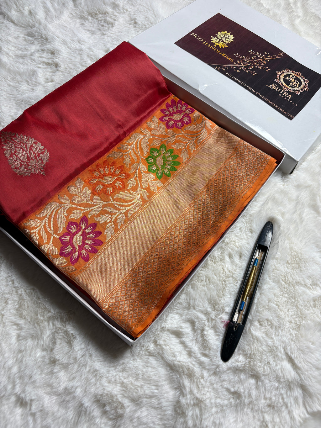 Pure Katan Silk Handloom Banarasi Saree - All Over Kadhua Meenakari Motifs