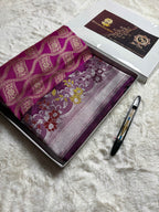 Pure Katan Silk Handloom Banarasi Saree - All Over Jangla