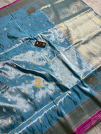 Pure Tissue Silk Handloom Banarasi Saree - All Over Kadhua Paisley Motifs