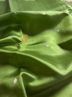 Green Pure Mango Katan Silk Handloom Banarasi Saree - All Over Kadhua Motifs