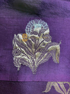Wine Pure Mango Katan Silk Handloom Banarasi Saree - All Over Kadhua Motifs