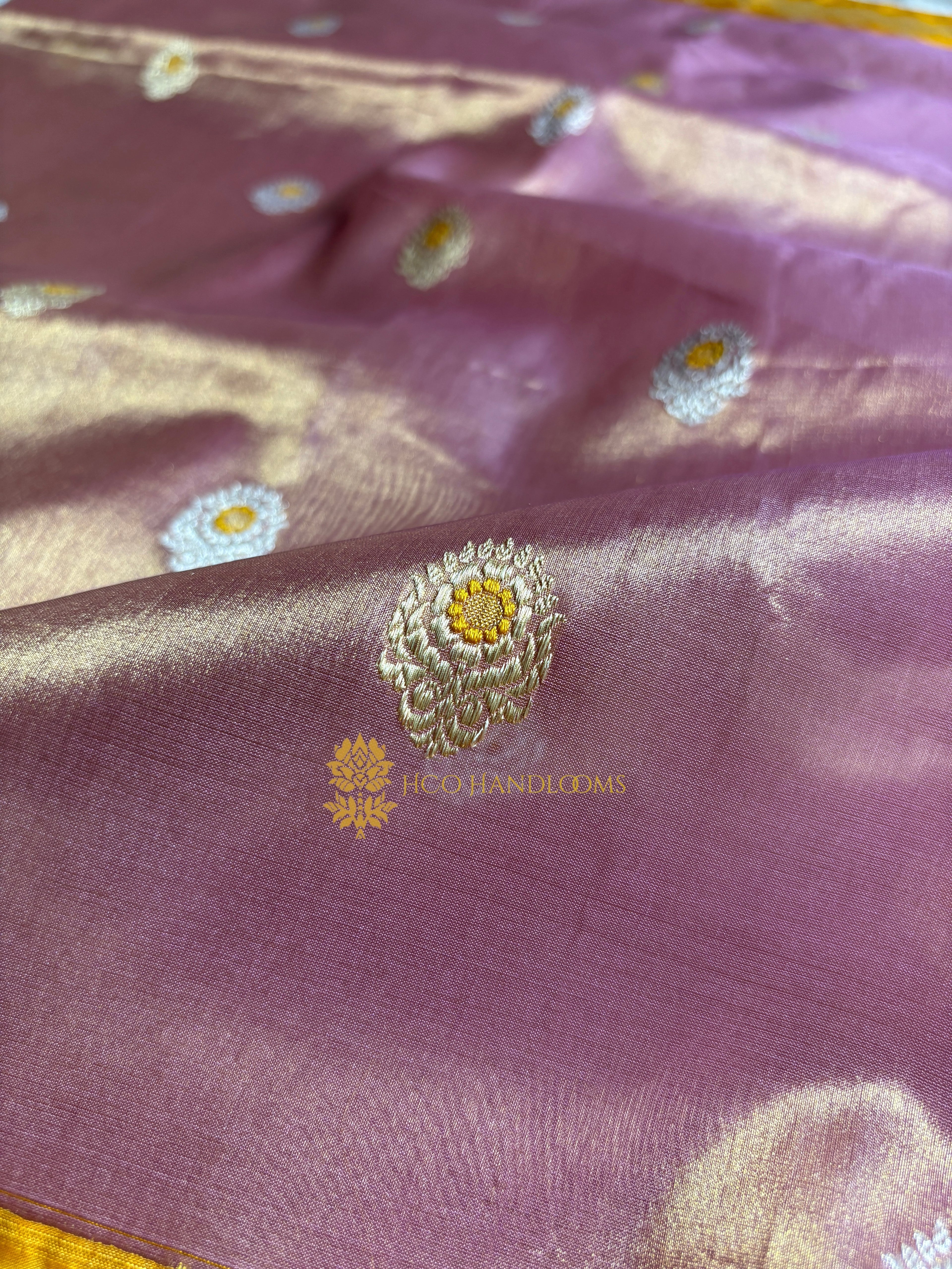 Pure Tissue Silk Handloom Banarasi Saree - All Over Kadhua Meenakari Motifs