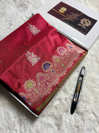 Pure Katan Silk Handloom Banarasi Saree - All Over Kadhua Meenakari Motifs