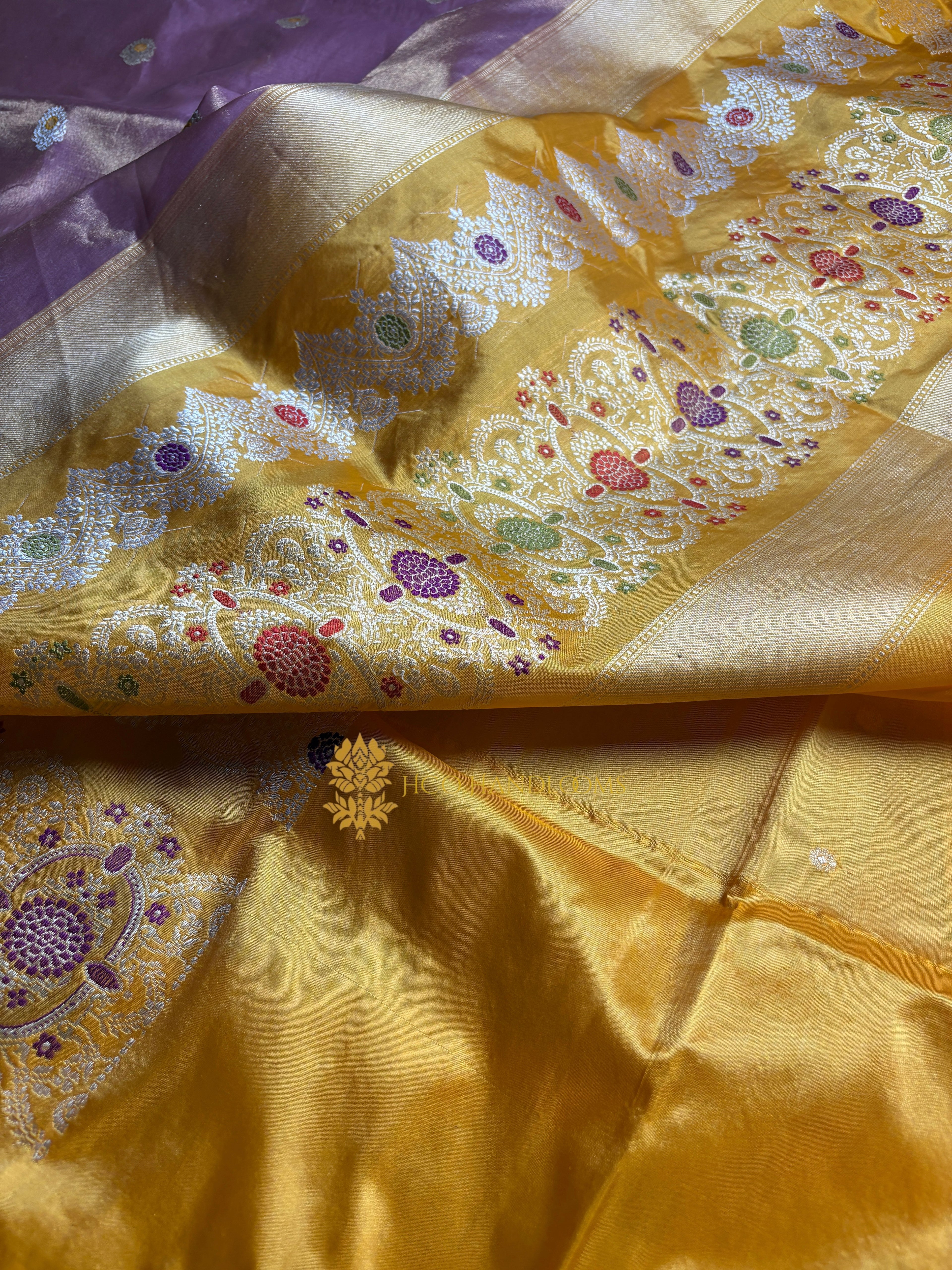 Pure Tissue Silk Handloom Banarasi Saree - All Over Kadhua Meenakari Motifs