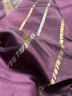 Wine Pure Mango Katan Silk Handloom Banarasi Saree - All Over Kadhua Motifs